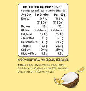 Fodbods UK - Lemon Coconut nutritional information