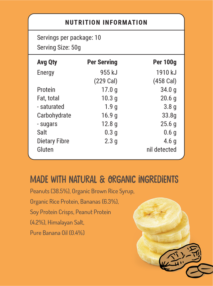 Banana Peanut Butter 10x 50g Bars