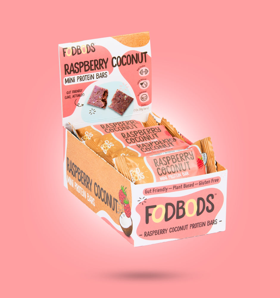 Fodbods UK - Raspberry Coconut 30g bars in display box
